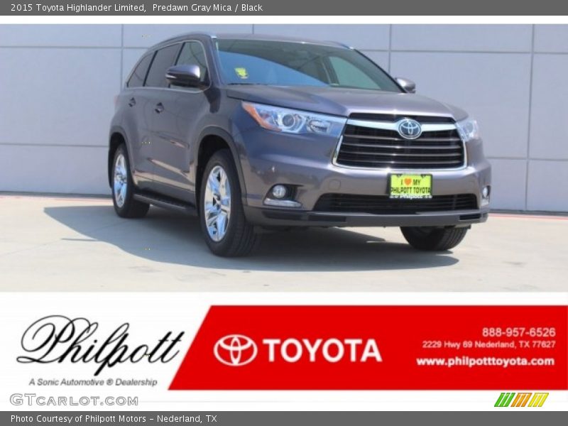 Predawn Gray Mica / Black 2015 Toyota Highlander Limited