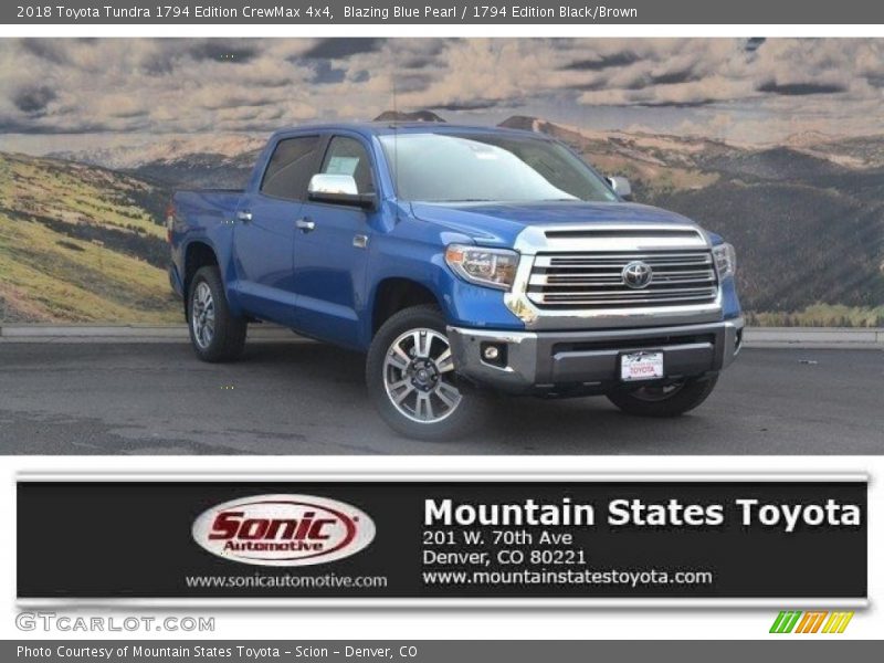 Blazing Blue Pearl / 1794 Edition Black/Brown 2018 Toyota Tundra 1794 Edition CrewMax 4x4