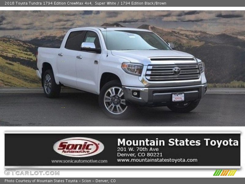 Super White / 1794 Edition Black/Brown 2018 Toyota Tundra 1794 Edition CrewMax 4x4