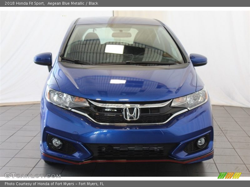 Aegean Blue Metallic / Black 2018 Honda Fit Sport