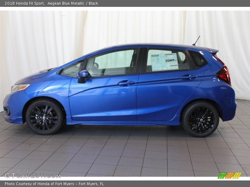 Aegean Blue Metallic / Black 2018 Honda Fit Sport