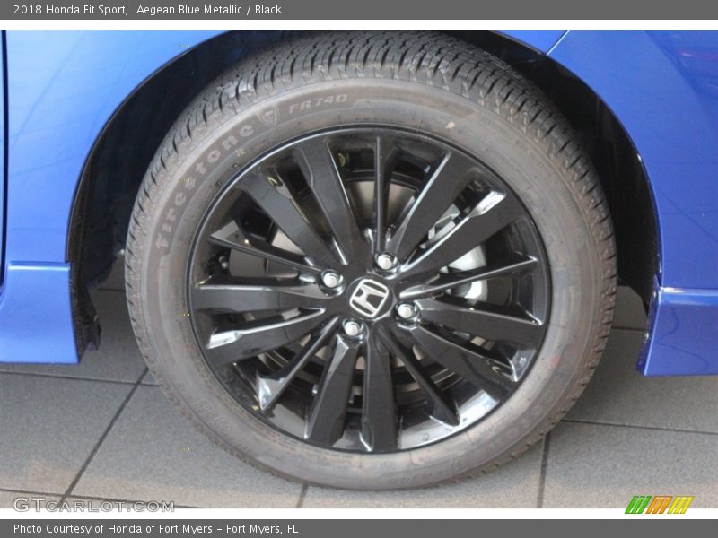 Aegean Blue Metallic / Black 2018 Honda Fit Sport