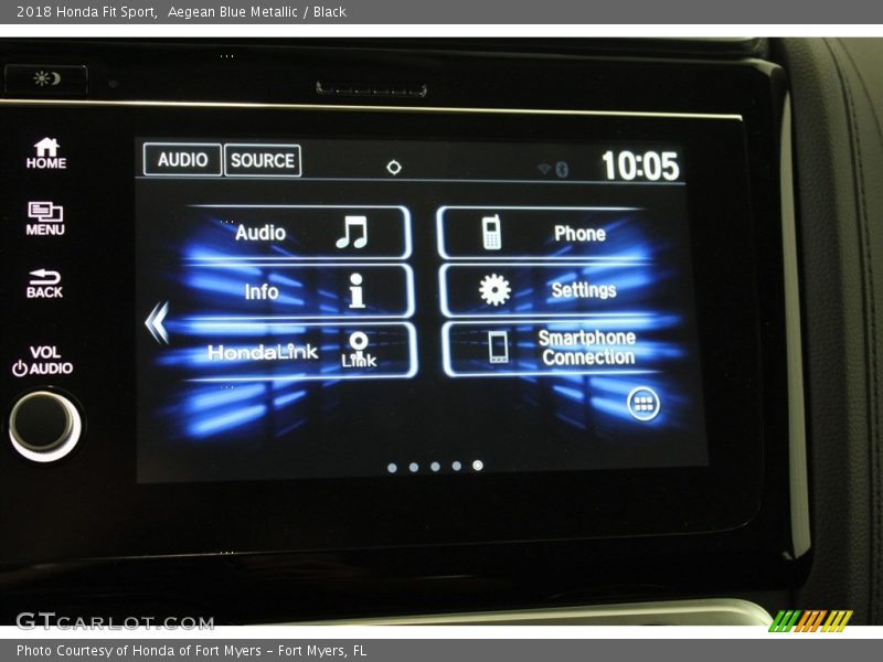 Aegean Blue Metallic / Black 2018 Honda Fit Sport