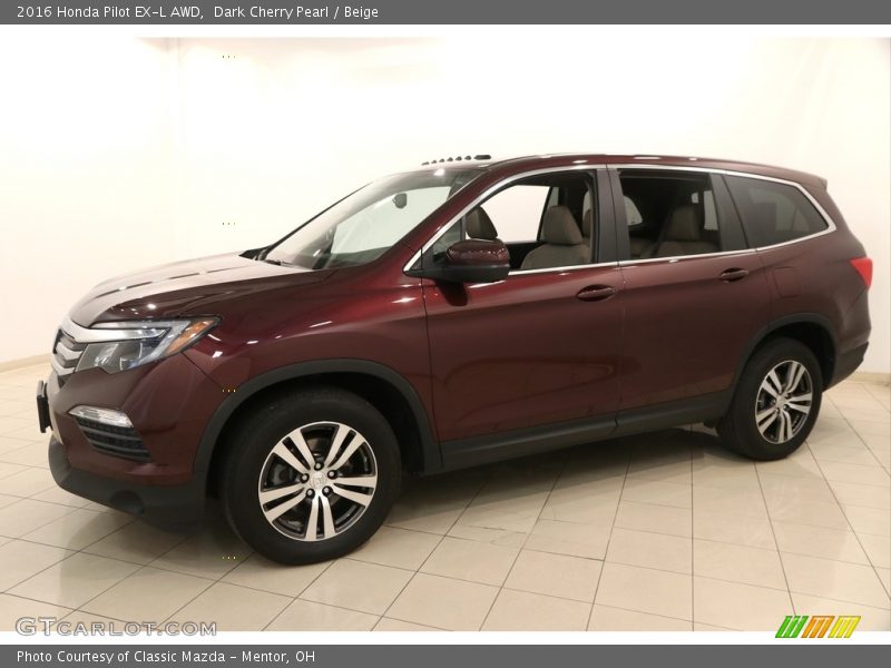 Dark Cherry Pearl / Beige 2016 Honda Pilot EX-L AWD
