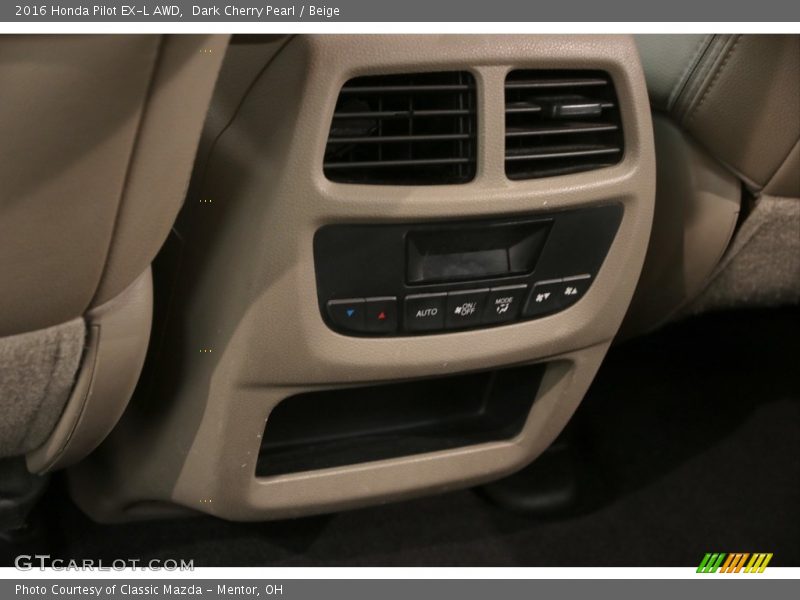 Dark Cherry Pearl / Beige 2016 Honda Pilot EX-L AWD