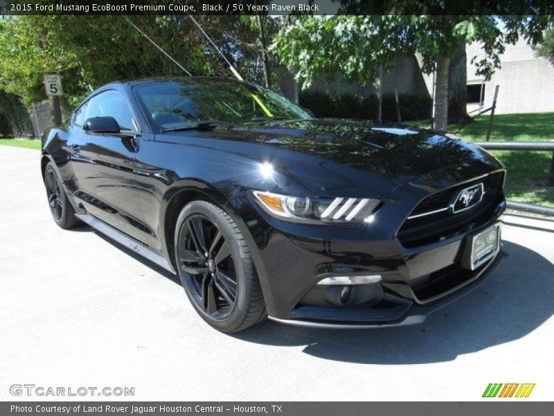 Black / 50 Years Raven Black 2015 Ford Mustang EcoBoost Premium Coupe
