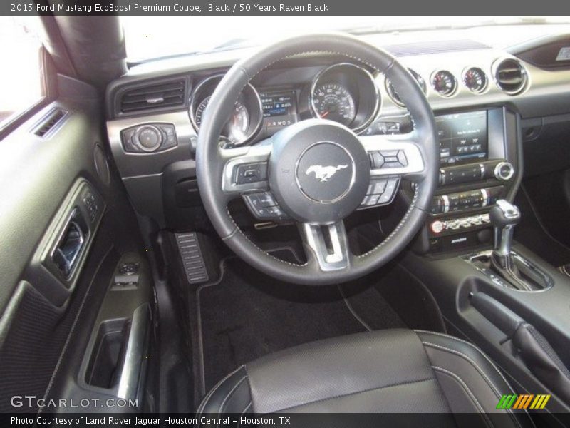 Black / 50 Years Raven Black 2015 Ford Mustang EcoBoost Premium Coupe