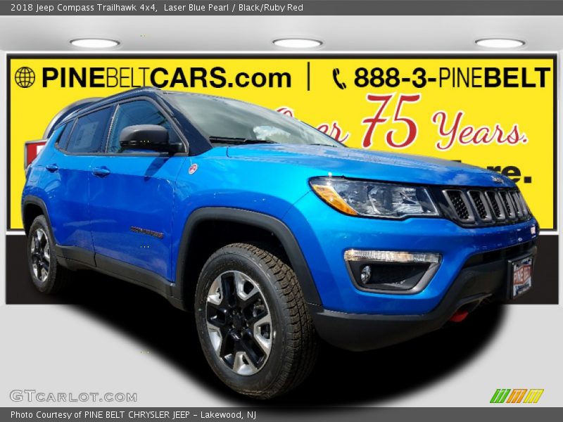 Laser Blue Pearl / Black/Ruby Red 2018 Jeep Compass Trailhawk 4x4