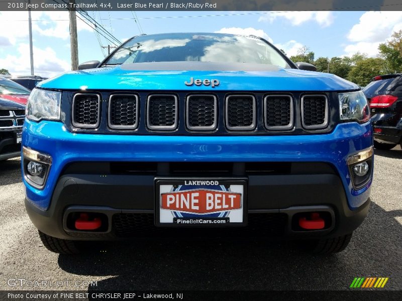 Laser Blue Pearl / Black/Ruby Red 2018 Jeep Compass Trailhawk 4x4