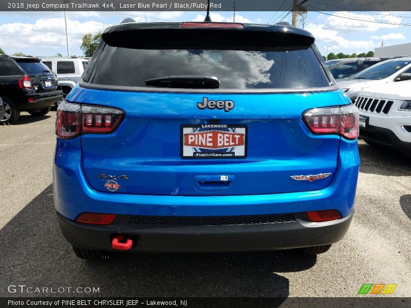 Laser Blue Pearl / Black/Ruby Red 2018 Jeep Compass Trailhawk 4x4