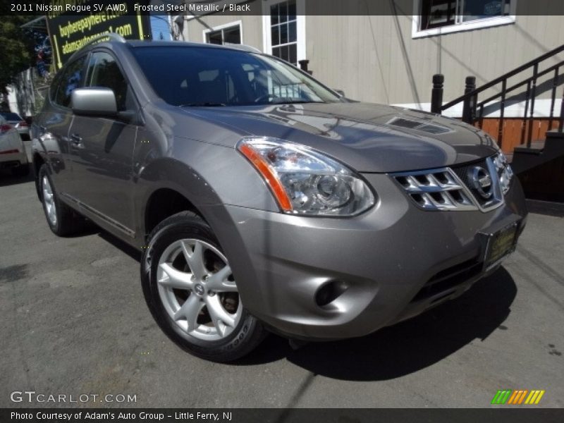 Frosted Steel Metallic / Black 2011 Nissan Rogue SV AWD