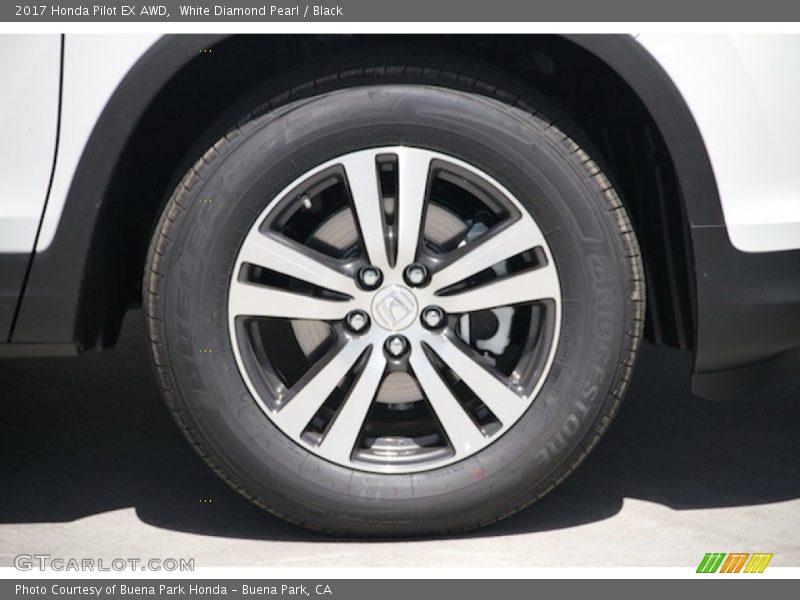 White Diamond Pearl / Black 2017 Honda Pilot EX AWD