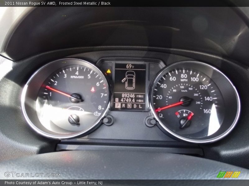 Frosted Steel Metallic / Black 2011 Nissan Rogue SV AWD