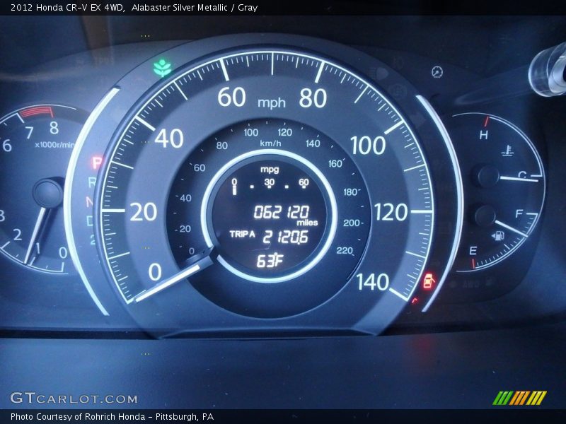 Alabaster Silver Metallic / Gray 2012 Honda CR-V EX 4WD