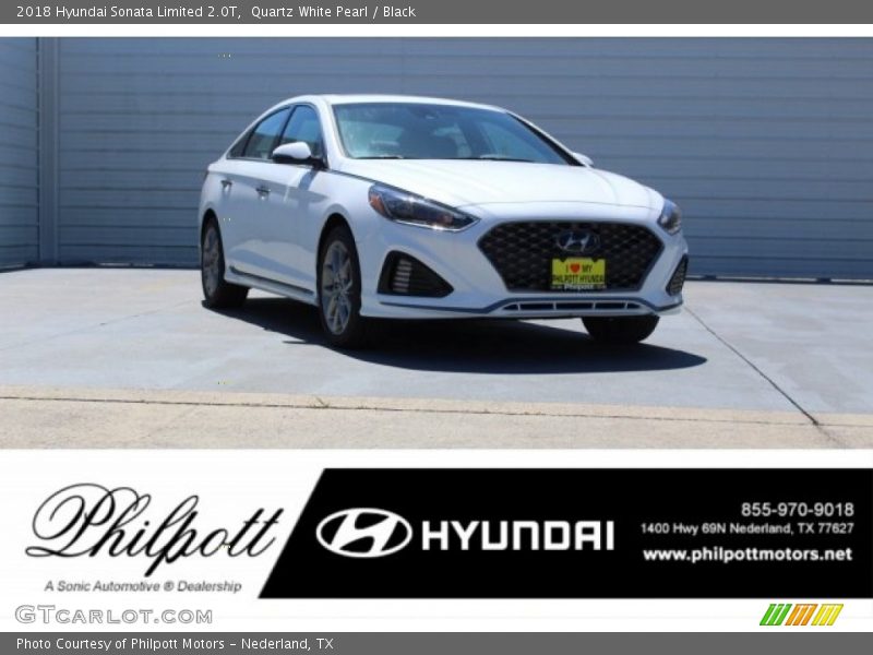 Quartz White Pearl / Black 2018 Hyundai Sonata Limited 2.0T