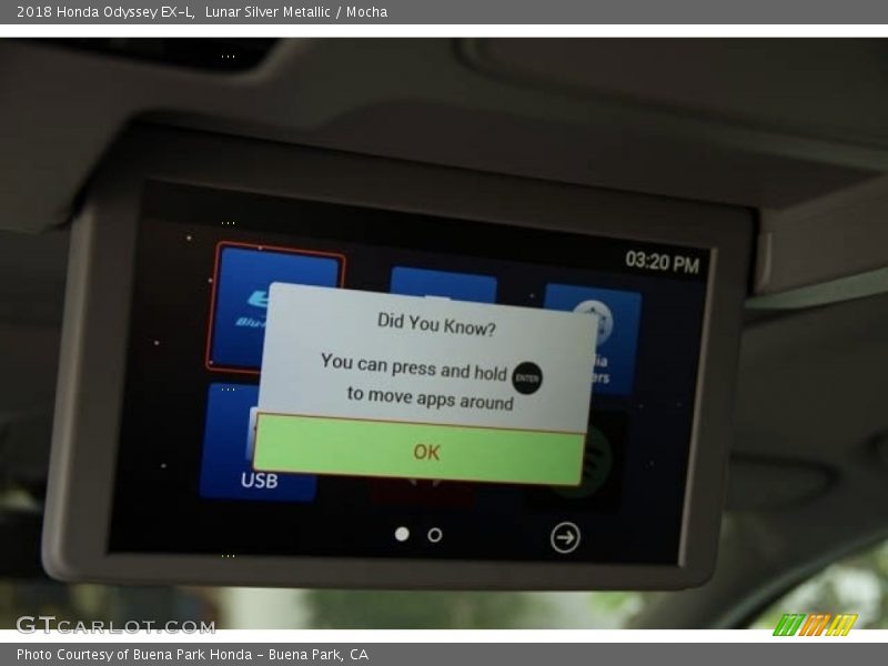 Lunar Silver Metallic / Mocha 2018 Honda Odyssey EX-L