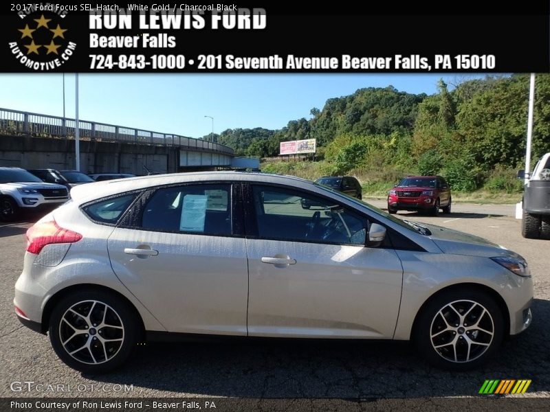 White Gold / Charcoal Black 2017 Ford Focus SEL Hatch