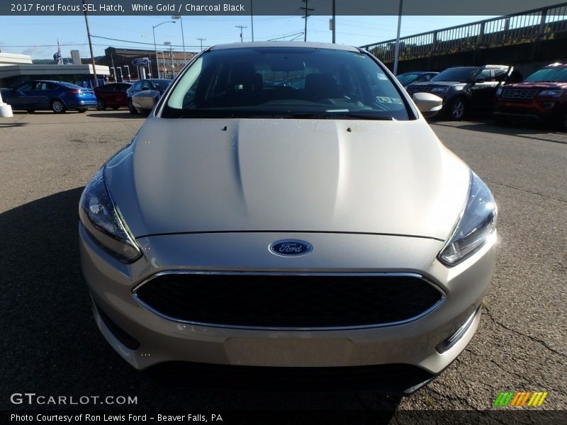 White Gold / Charcoal Black 2017 Ford Focus SEL Hatch