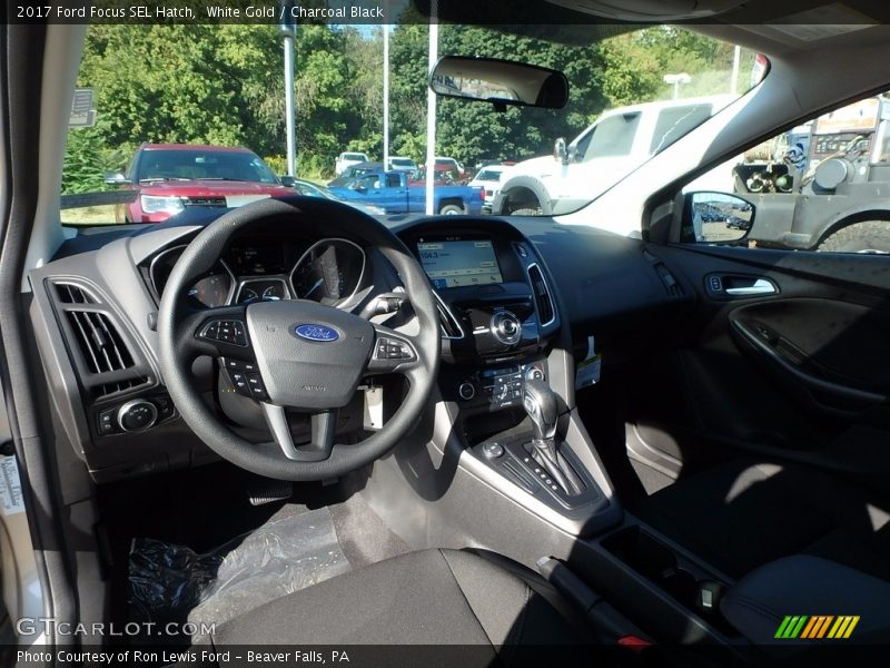 White Gold / Charcoal Black 2017 Ford Focus SEL Hatch