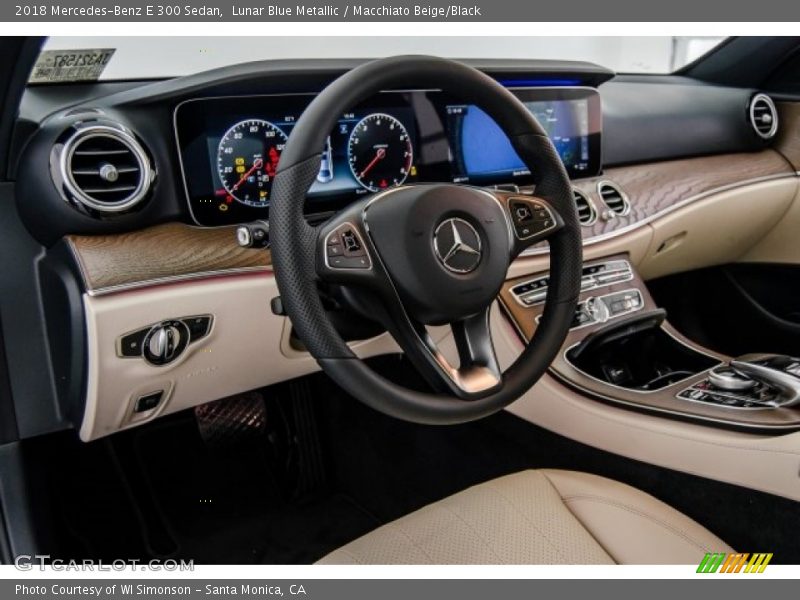 Lunar Blue Metallic / Macchiato Beige/Black 2018 Mercedes-Benz E 300 Sedan