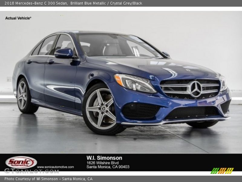 Brilliant Blue Metallic / Crystal Grey/Black 2018 Mercedes-Benz C 300 Sedan