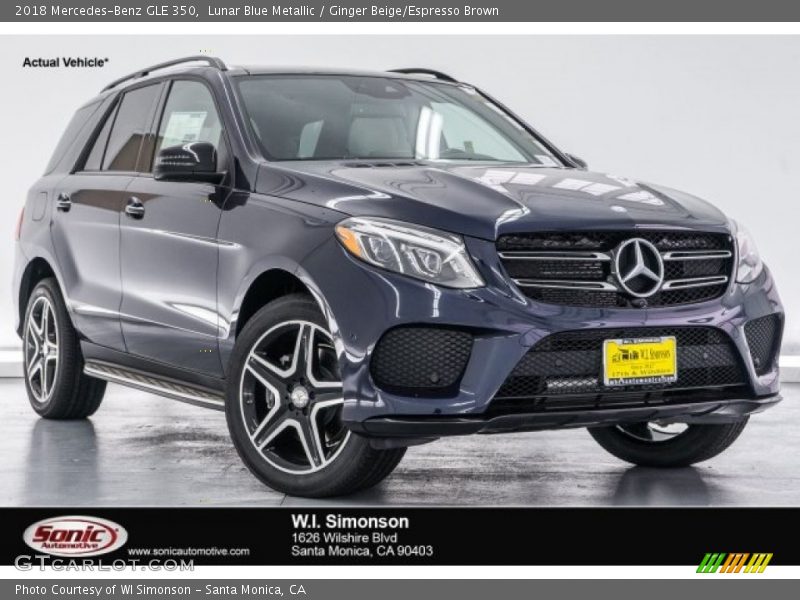 Lunar Blue Metallic / Ginger Beige/Espresso Brown 2018 Mercedes-Benz GLE 350