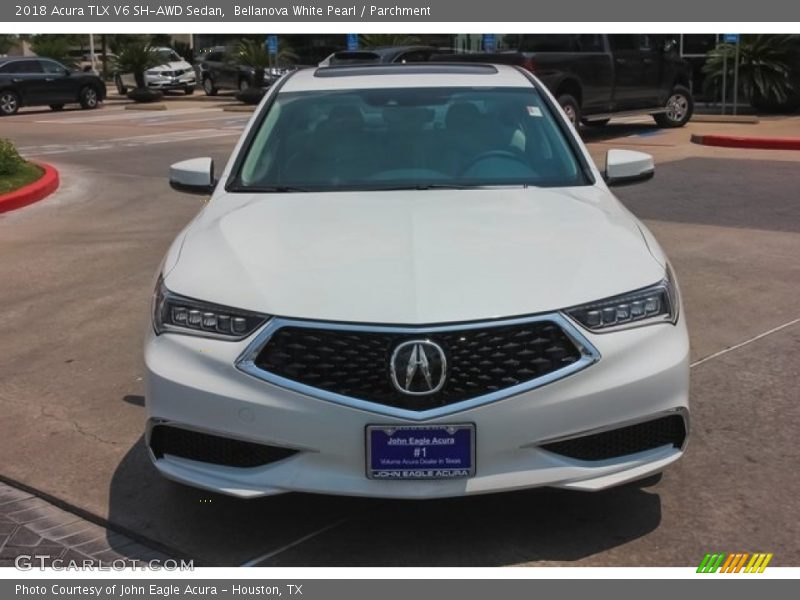 Bellanova White Pearl / Parchment 2018 Acura TLX V6 SH-AWD Sedan