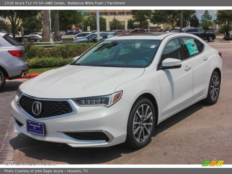 Bellanova White Pearl / Parchment 2018 Acura TLX V6 SH-AWD Sedan