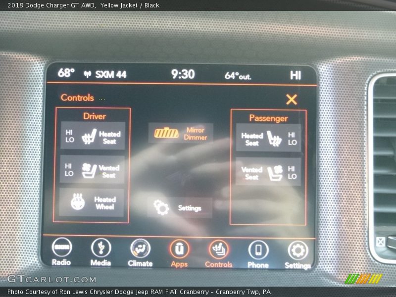 Yellow Jacket / Black 2018 Dodge Charger GT AWD