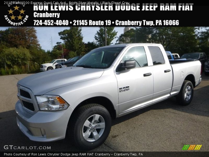 Bright Silver Metallic / Black/Diesel Gray 2017 Ram 1500 Express Quad Cab 4x4