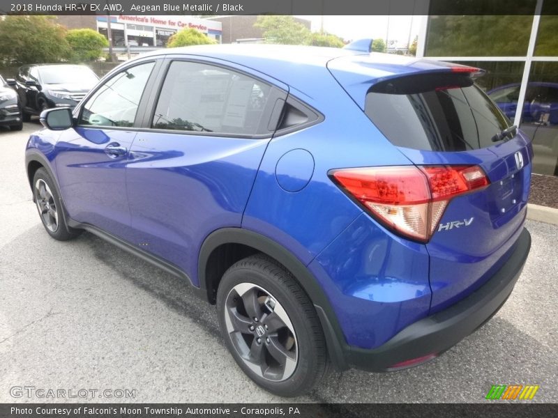 Aegean Blue Metallic / Black 2018 Honda HR-V EX AWD