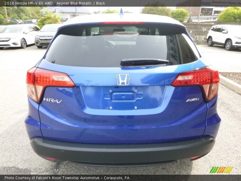 Aegean Blue Metallic / Black 2018 Honda HR-V EX AWD
