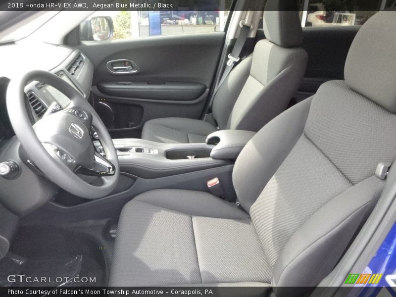 Aegean Blue Metallic / Black 2018 Honda HR-V EX AWD