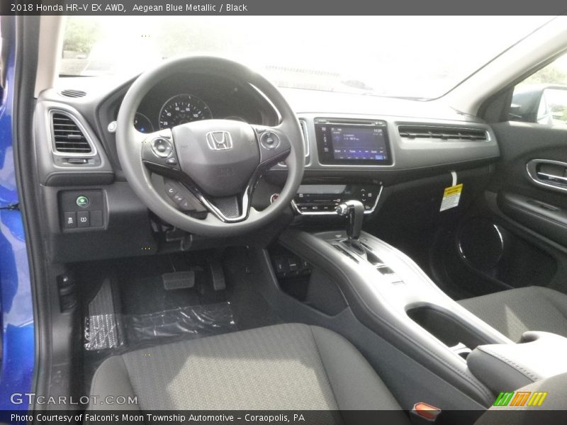 Aegean Blue Metallic / Black 2018 Honda HR-V EX AWD