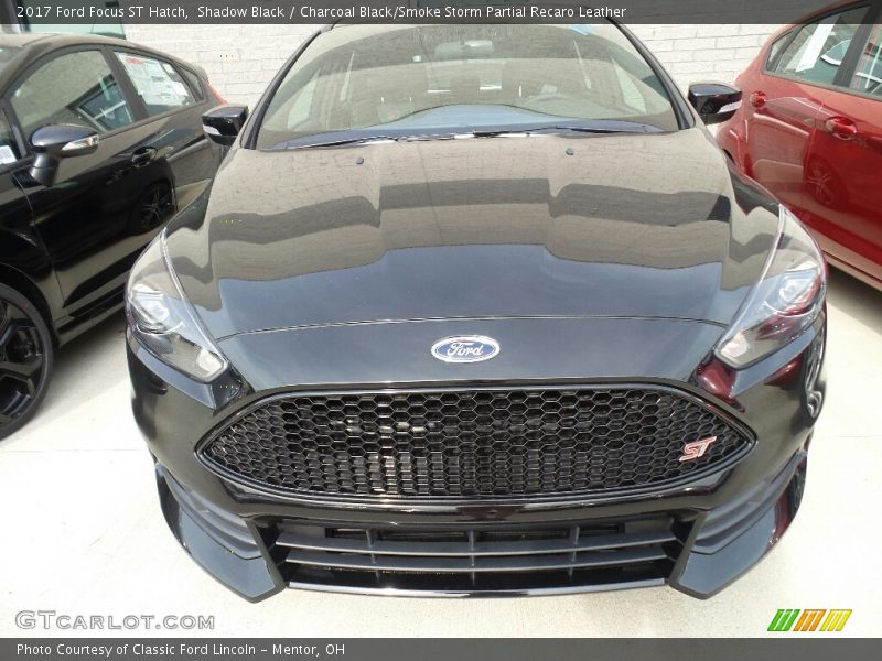 Shadow Black / Charcoal Black/Smoke Storm Partial Recaro Leather 2017 Ford Focus ST Hatch