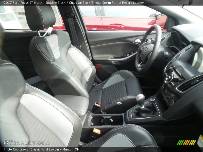 Shadow Black / Charcoal Black/Smoke Storm Partial Recaro Leather 2017 Ford Focus ST Hatch