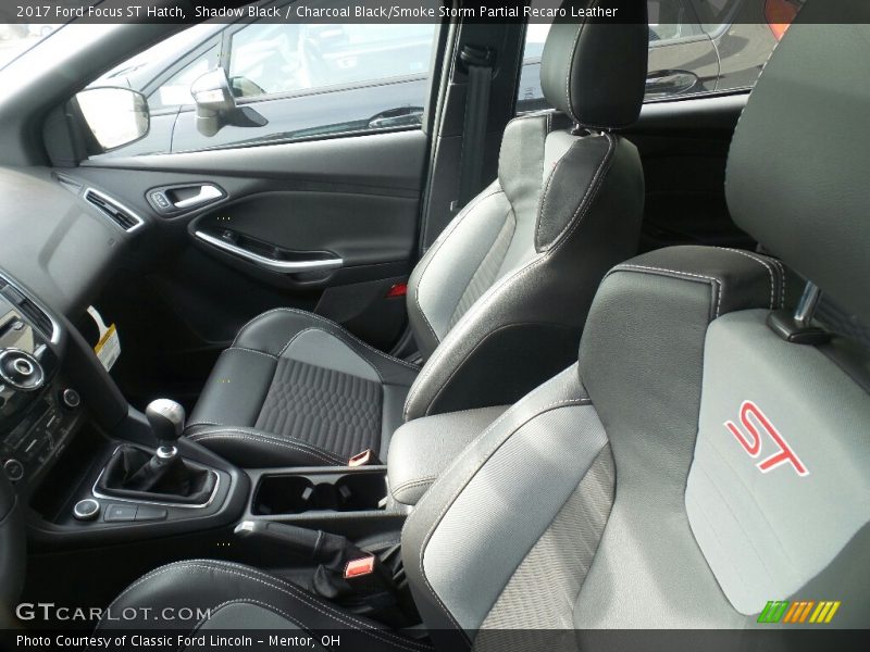 Shadow Black / Charcoal Black/Smoke Storm Partial Recaro Leather 2017 Ford Focus ST Hatch