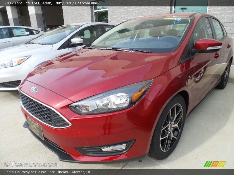 Ruby Red / Charcoal Black 2017 Ford Focus SEL Sedan