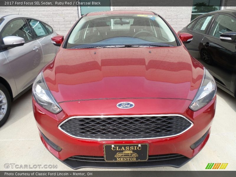 Ruby Red / Charcoal Black 2017 Ford Focus SEL Sedan
