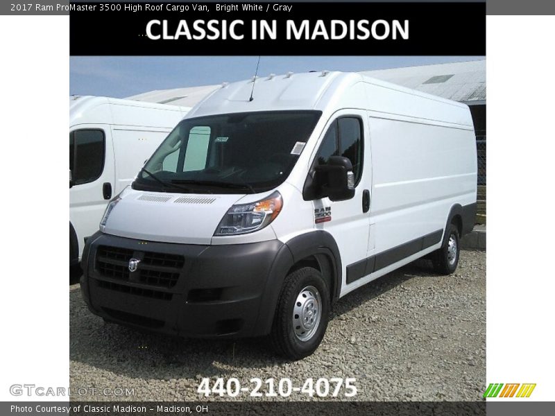 Bright White / Gray 2017 Ram ProMaster 3500 High Roof Cargo Van