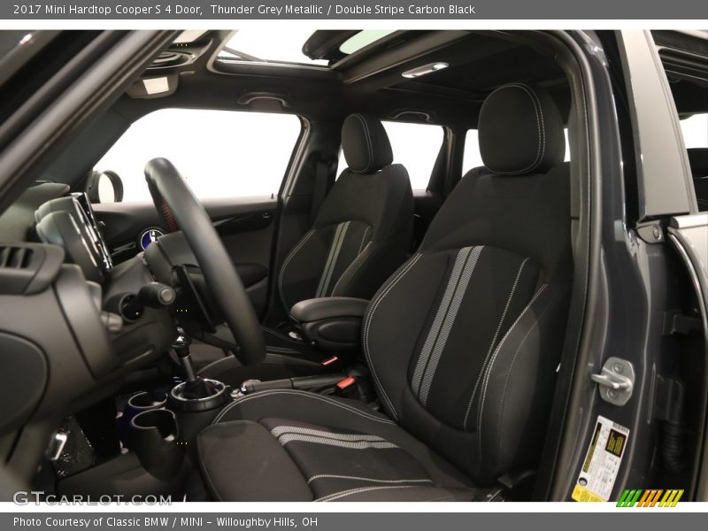 Thunder Grey Metallic / Double Stripe Carbon Black 2017 Mini Hardtop Cooper S 4 Door