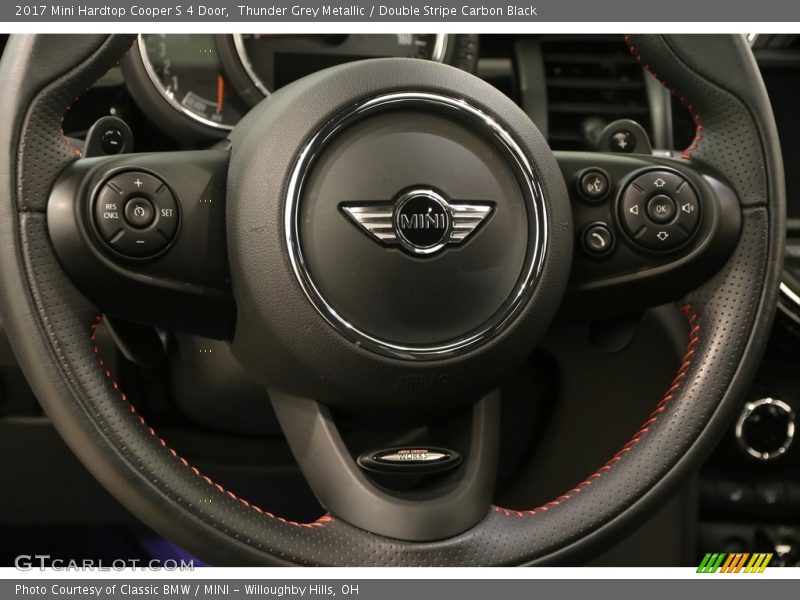 Thunder Grey Metallic / Double Stripe Carbon Black 2017 Mini Hardtop Cooper S 4 Door
