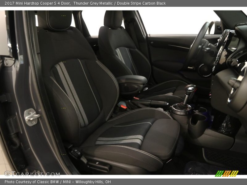 Thunder Grey Metallic / Double Stripe Carbon Black 2017 Mini Hardtop Cooper S 4 Door