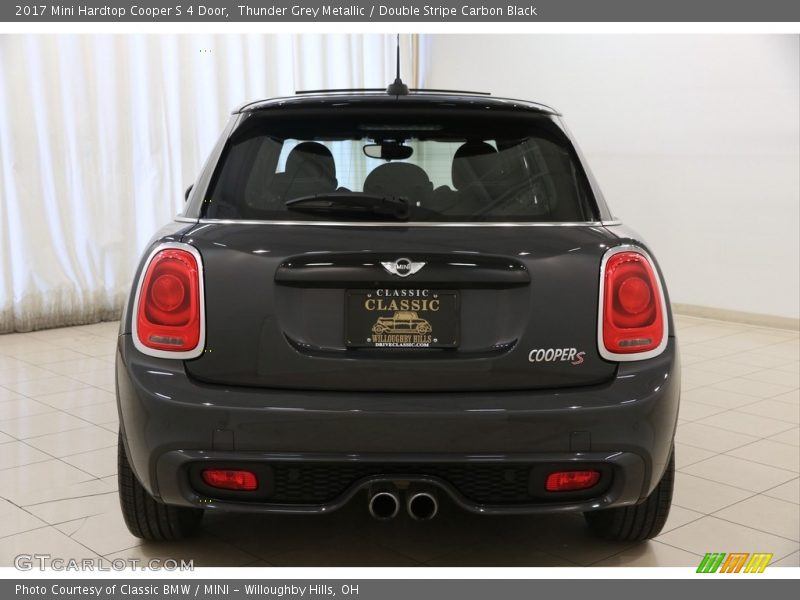 Thunder Grey Metallic / Double Stripe Carbon Black 2017 Mini Hardtop Cooper S 4 Door