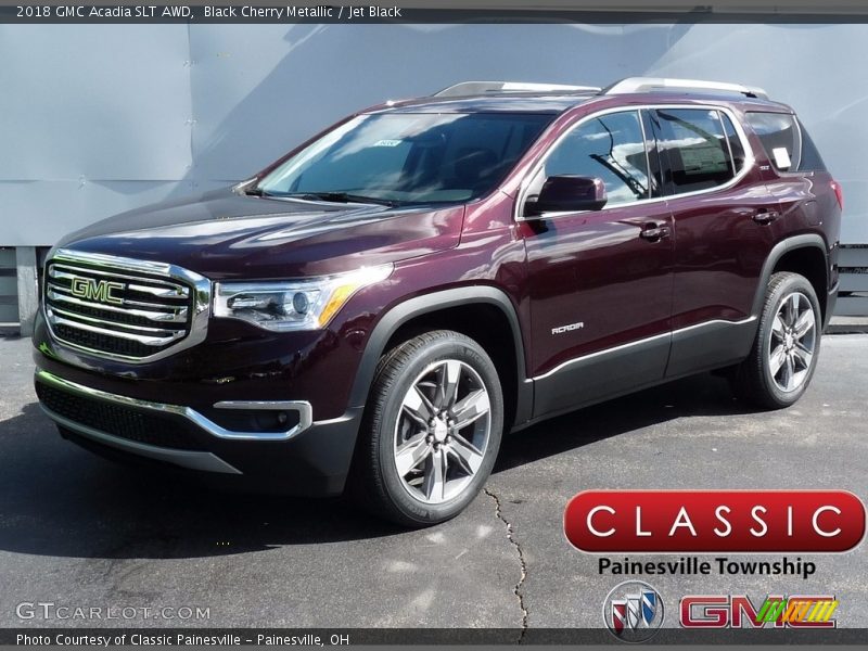 Black Cherry Metallic / Jet Black 2018 GMC Acadia SLT AWD