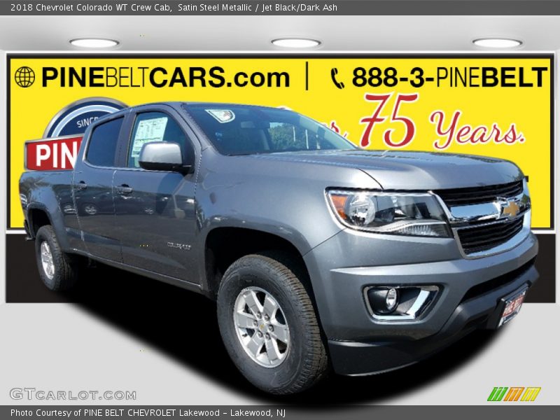 Satin Steel Metallic / Jet Black/Dark Ash 2018 Chevrolet Colorado WT Crew Cab