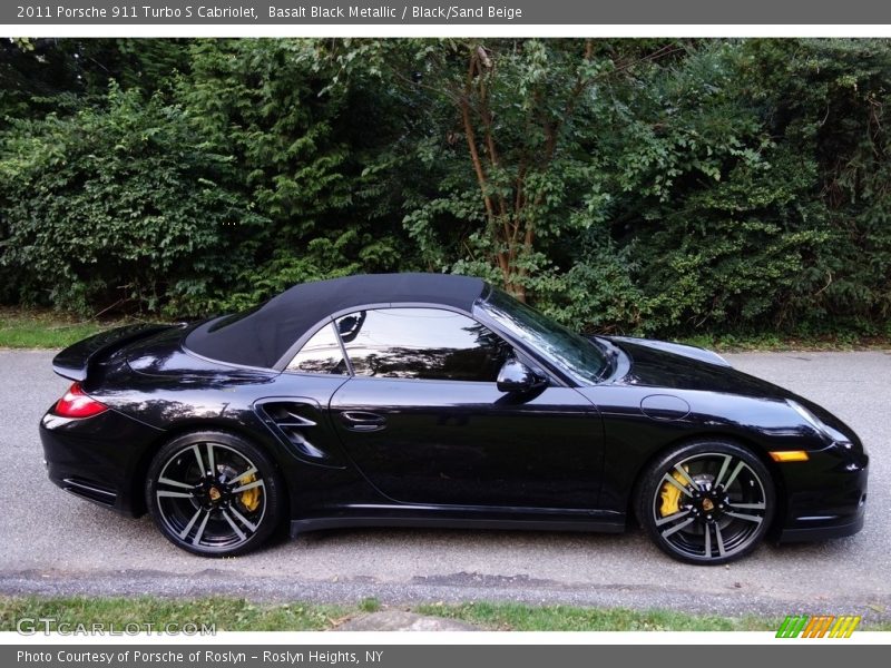 Basalt Black Metallic / Black/Sand Beige 2011 Porsche 911 Turbo S Cabriolet