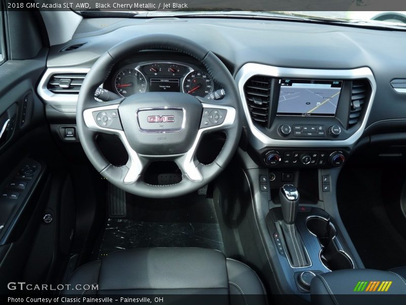 Black Cherry Metallic / Jet Black 2018 GMC Acadia SLT AWD