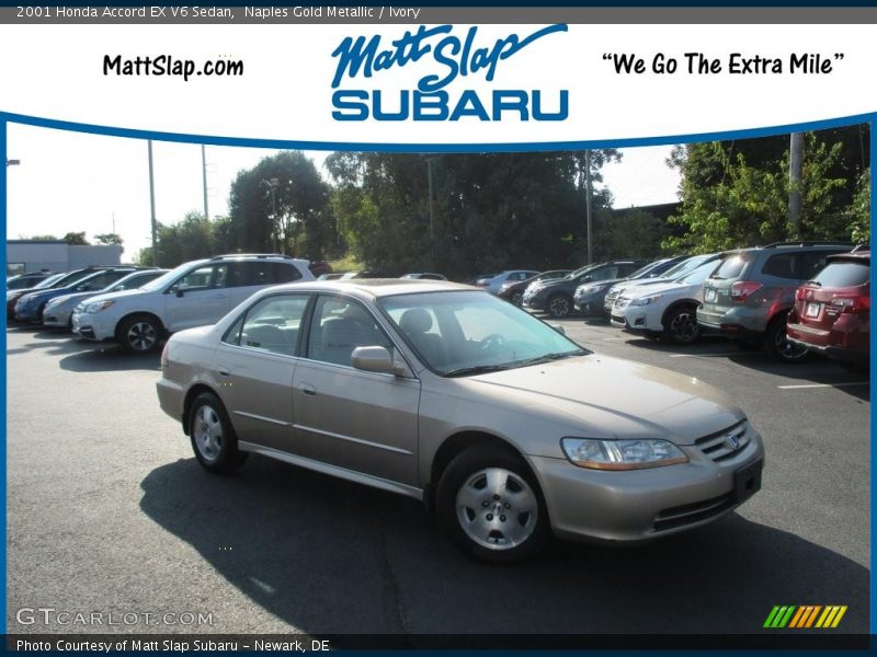 Naples Gold Metallic / Ivory 2001 Honda Accord EX V6 Sedan