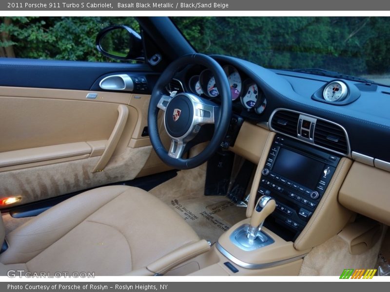Basalt Black Metallic / Black/Sand Beige 2011 Porsche 911 Turbo S Cabriolet